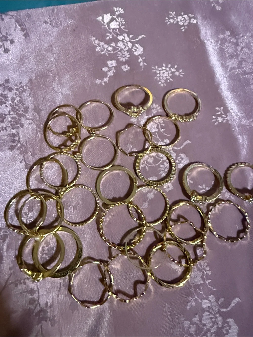 Gold Stackable Women's Ring Set - Elegant Mixed Band Styles
